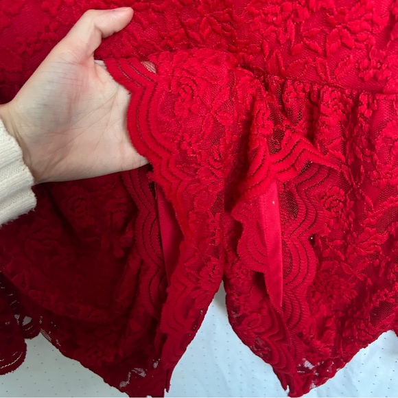 Red Laced Romper (SOLD AS IS) - Picture 4 of 7